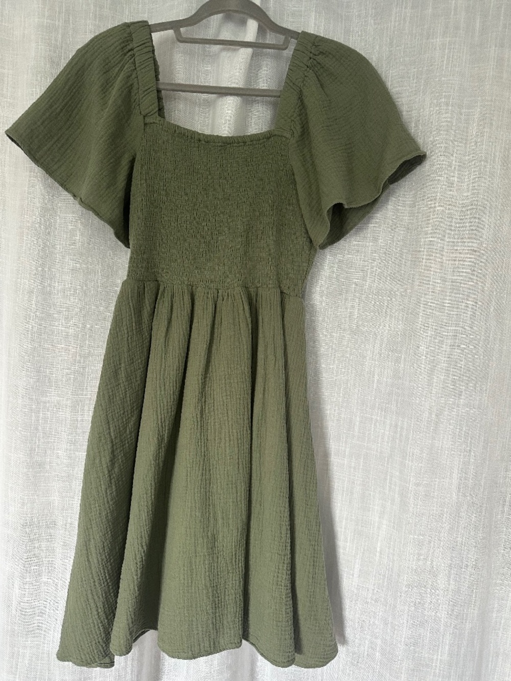 Madewell Smocked Tie Back Gauze Mini Dress
